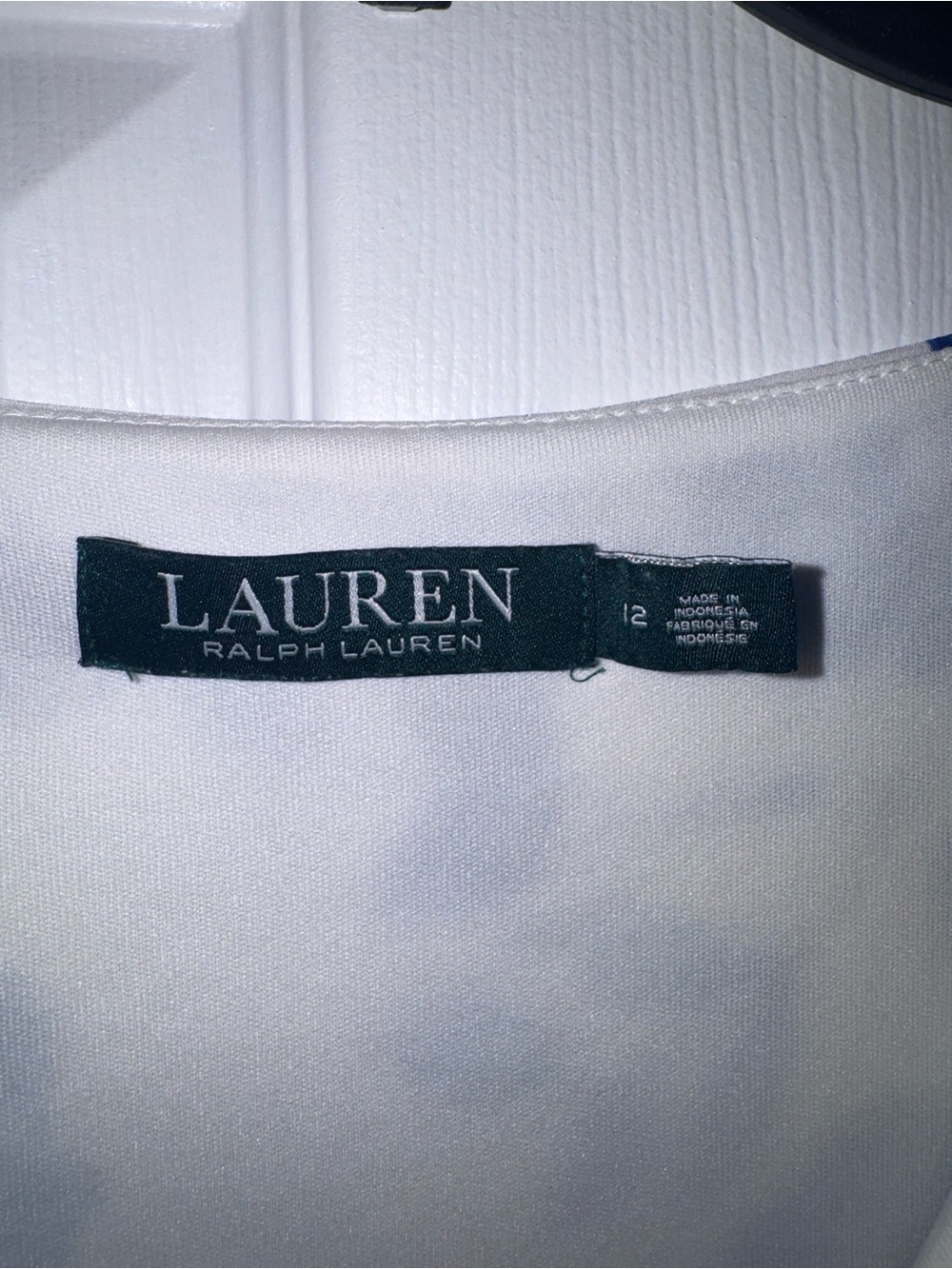 Ralph Lauren White Midi Dress with Blue Floral Print - Picture 2 of 3